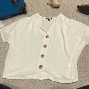 White blouse front with t shirt back.